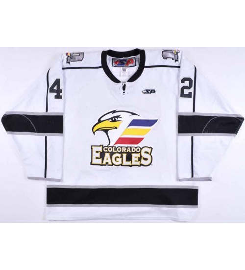 Custom ECHL 2012 13 Colorado Eagles 42 Devin Didiomete Hockey Jersey White